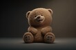 Teddy bear cute sits on a dark background. Generative AI