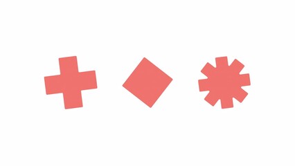 Fototapete - Animated multiple shapes indicator. Rotating figures. 4K video footage with alpha channel transparency. Website preloader. Download, upload progress. Simple loading icon animation for web UI design