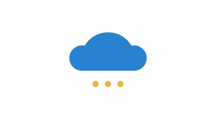 Fototapete - Animated cloud with drops preloader. Raining droplets. Waiting process. 4K video footage with alpha channel transparency. Website loader. Colorful loading progress icon animation for web UI design
