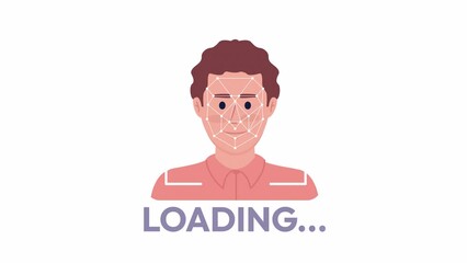 Fototapete - Animated ID verifying service loader. Recognition. Flash message 4K video footage. Color isolated loading wait-animation progress indicator with alpha channel transparency for web design, social media