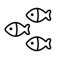 Wall Mural - School of fish icon. Vector.