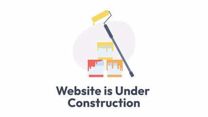 Fototapete - Animated under construction loader. Maintenance. Flash message 4K video footage. Color isolated loading wait-animation progress indicator with alpha channel transparency for web design, social media