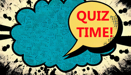Poster - Quiz time concept with speech bubble