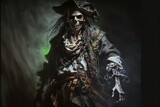 Scary pirate skeleton, generative AI