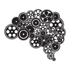 Wall Mural - Brain made of gears