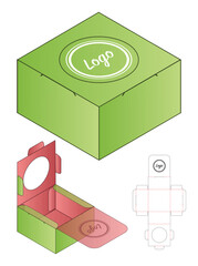 Canvas Print - Box packaging die cut template design. 3d mock-up