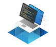 © hasan - Isometric flat 3d illustration concept of computer code and program language