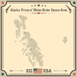 © malachy120 - Large and accurate map of Prince of Wales-Hyder Census Area, Alaska, USA with vintage colors.