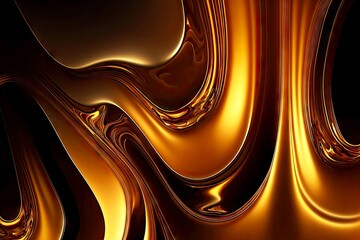 glittering brown liquid wavy pattern, created with generative ai