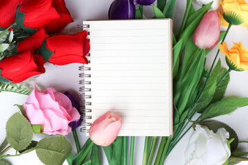 Poster - plastic flower for decoration, flowers on the background