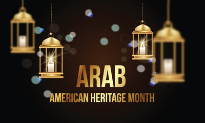 Wall Mural - Arab American Heritage Month. April in the U.S. of Arab heritage.
