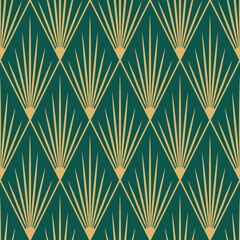 Vintage Art Deco Seamless Pattern. Line art geometric gold shapes. Modern ornaments vector illustration. Gatsby retro elegant background for fabric, wallpaper or wrapping