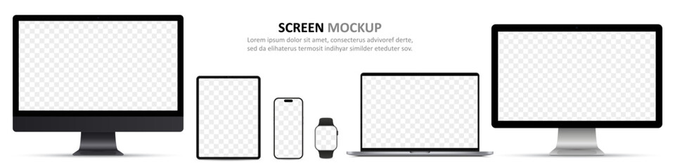 Leinwandbilder - Realistic devices with blank screen template. Gadget electronics with blank screen
