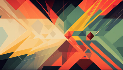 Canvas Print - Abstract geometric background, Generative AI