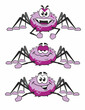 Magentafarbene Cartoon-Spinne in 3 Varianten