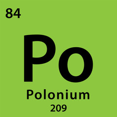 Polonium element periodic table icon vector logo design template