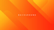 Abstract Modern Orange Geometric Background With Stripes And Halftone