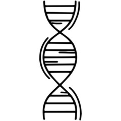 DNA chromosome icon in cartoon doodle style