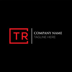 TR letter logo design on black background. TR creative initials letter logo concept. TR letter design. TR letter design on black background. TR logo vector.
