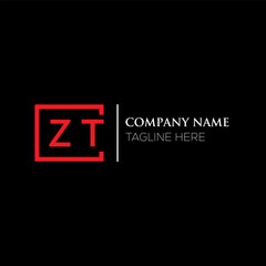 Fototapete - ZT letter logo design on black background. ZT creative initials letter logo concept. ZT letter design. ZT letter design on black background. ZT logo vector.
