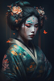 Portrait of a Geisha in Japan - Japanisches Porträt einer Geisha 