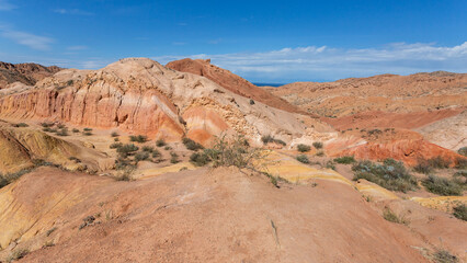 Sticker - Fairytale canyon or Skazka Canyon near Issyk-Kul lake, Kyrgyzstan.