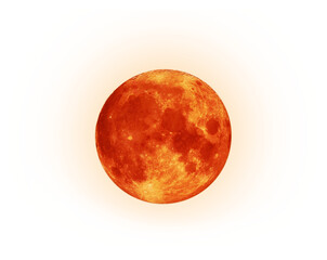 red moon isolated with background