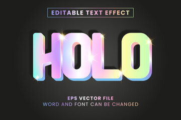 holo text, holographic style editable vector text effect