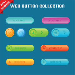 Wall Mural - cta web button collection