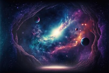 explore beauty of universe night sky a cosmic display generative ai