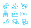 Travel budget icons. Vacation money expenses - Line icon vector set with editable stroke