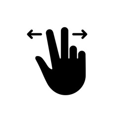 Aufkleber - zoom gesture, hand finger swipe right and left silhouette icon. pinch screen, rotate on screen glyph
