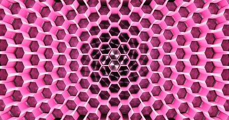 Poster - Abstract background of hexagons, modern structural pattern. 3d rendering
