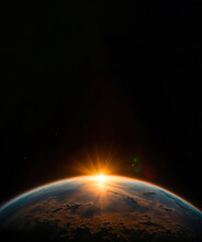Sunrise Over The Planet View From Space Generative AI