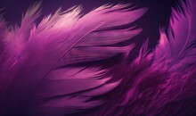 A Close Up Of A Purple Feather On A Black Background With A Blurry Image Of The Feathers In The Foreground And The Background Of The Image.  Generative Ai