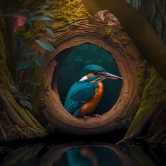 Wall Mural - King Fisher Habitats. Generative AI