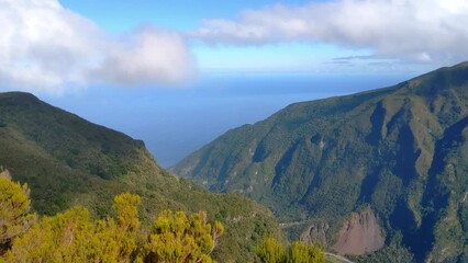 Wall Mural - View of the green slopes of the mountains on the island. Rest on the island