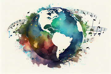 world music day vector illustration. generative ai