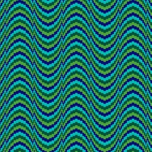 Bargello Embroidery Vector Pattern Blue Green
