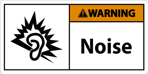 Wall Mural - Warning Noise Symbol Sign On White Background