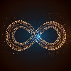 Poster - using connected particles, the devops infinity symbol represents the agile software development and 