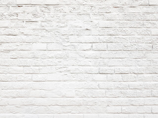 Wall Mural - White brick wall texture background with plaster.