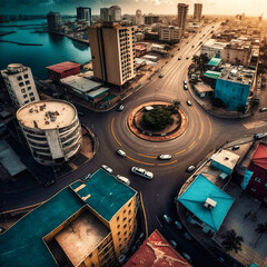  Imaginary Aerial view of Lagos - generative ai