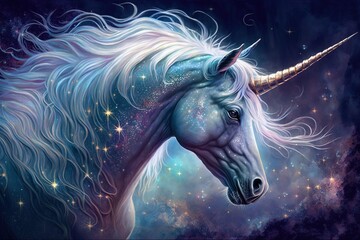 Poster - The Glittering Dream Realm of the Cosmic Unicorn Generative AI