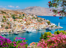 Symi Town Cityscape, Dodecanese Islands, Greece