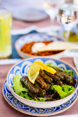 Wall Mural - Stuffed grape leaves turkish appetizer