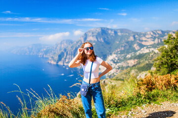 Wall Mural - Path of the Gods in Amalfi coast Italy