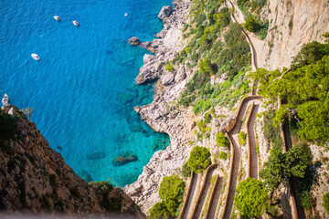 Wall Mural - Via Krupp in Capri Italy