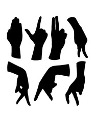 male and female hand sign silhouettes 
