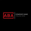 ABA letter logo design on black background. ABA creative initials letter logo concept. ABA letter design. ABA letter design on black background. ABA logo vector.
